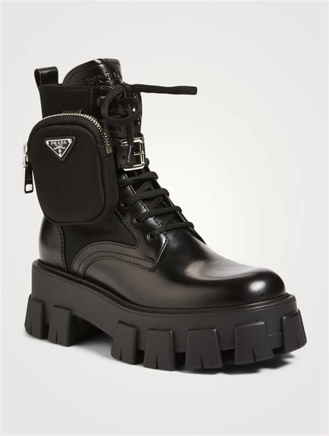 prada combat boots women's|nylon prada boots women.